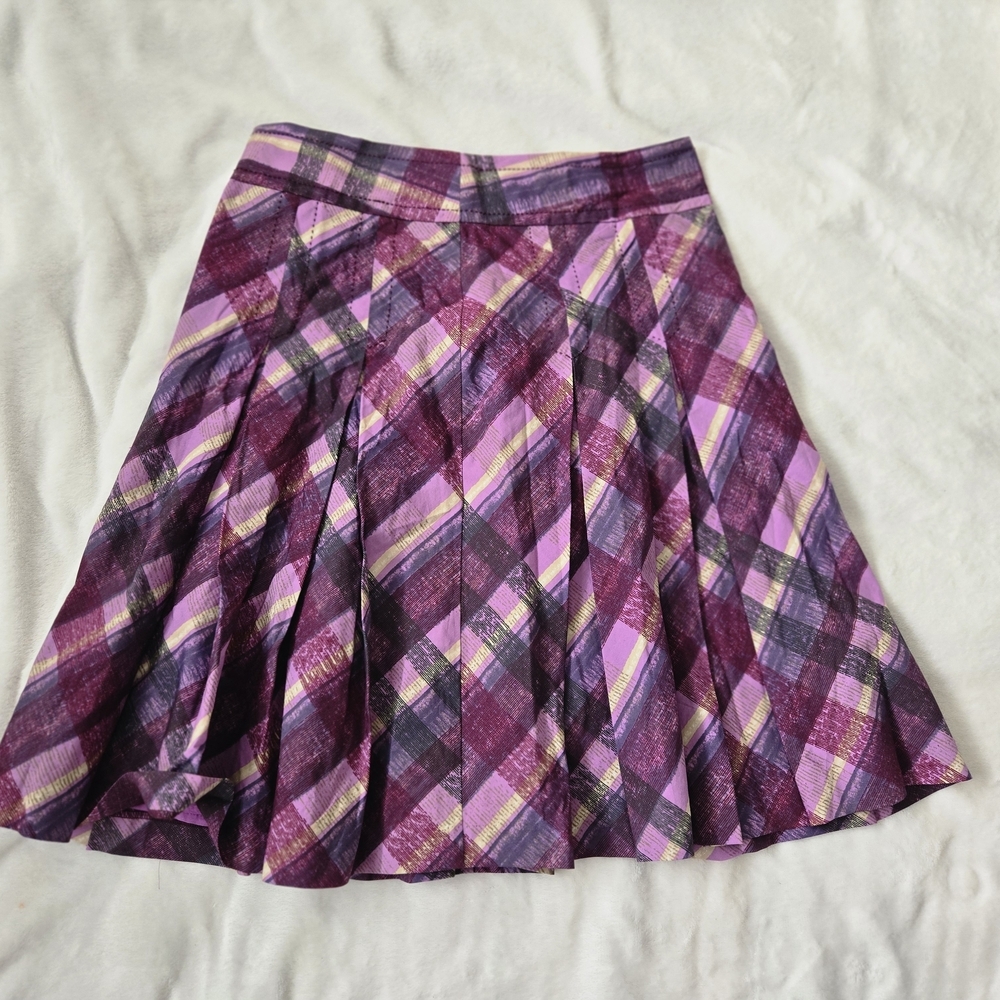 Mexx Purple Plaid A-Line Skirt